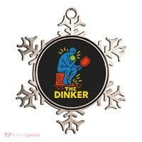 The Thinker By Auguste Rodin Contemplates Pickleball Ornament thumb 0
