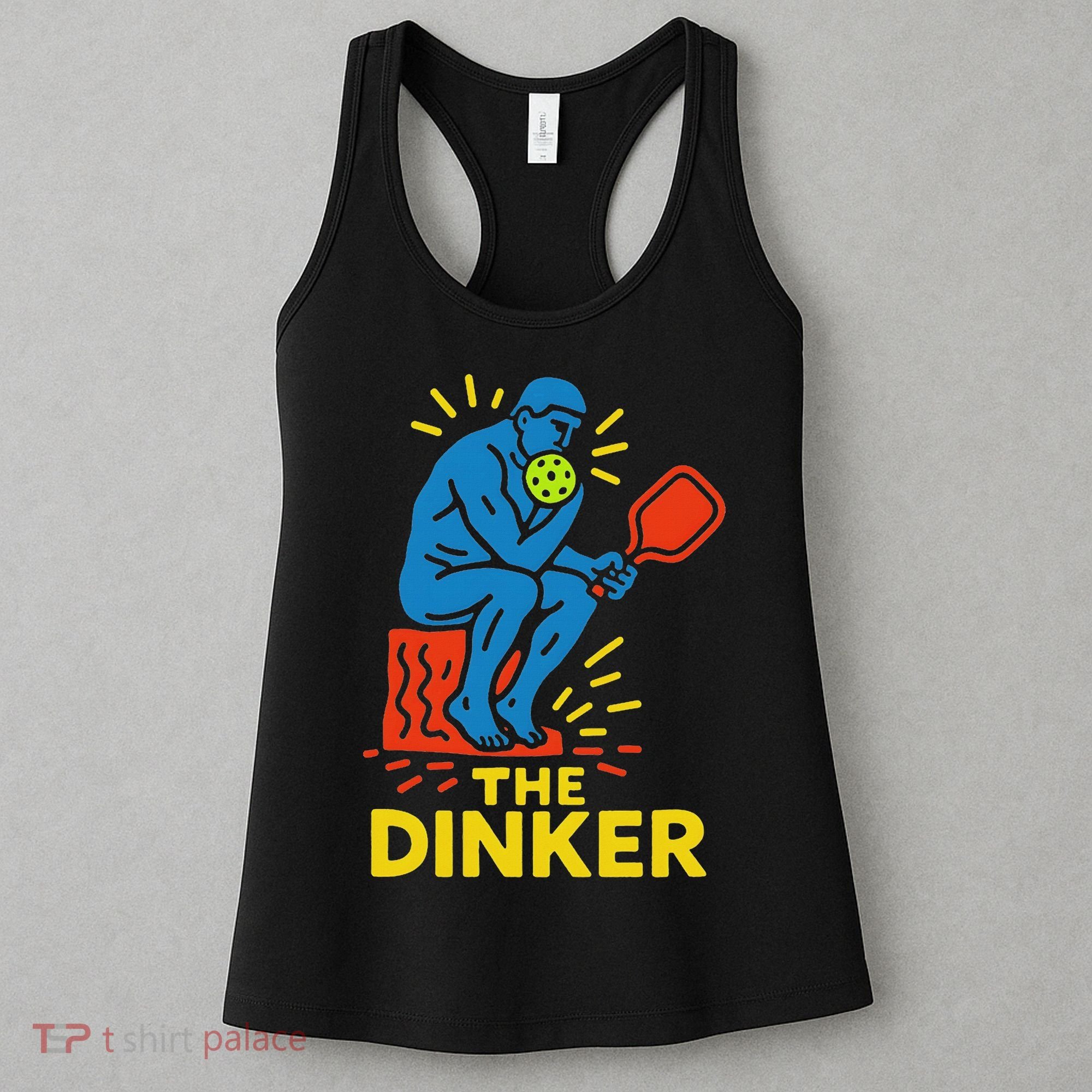 The Thinker By Auguste Rodin Contemplates Pickleball Women's Tank Top