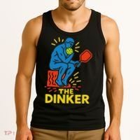 The Thinker By Auguste Rodin Contemplates Pickleball Tank Top thumb 3