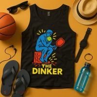 The Thinker By Auguste Rodin Contemplates Pickleball Tank Top thumb 4