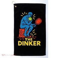 The Thinker By Auguste Rodin Contemplates Pickleball Golf Towel thumb 0