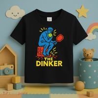 The Thinker By Auguste Rodin Contemplates Pickleball Toddler T-Shirt thumb 3