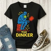 The Thinker By Auguste Rodin Contemplates Pickleball Women's T-Shirt thumb 3