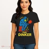 The Thinker By Auguste Rodin Contemplates Pickleball Women's T-Shirt thumb 4