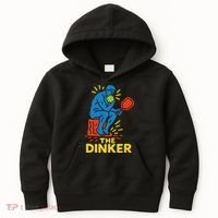 The Thinker By Auguste Rodin Contemplates Pickleball Kids Hoodie thumb 0