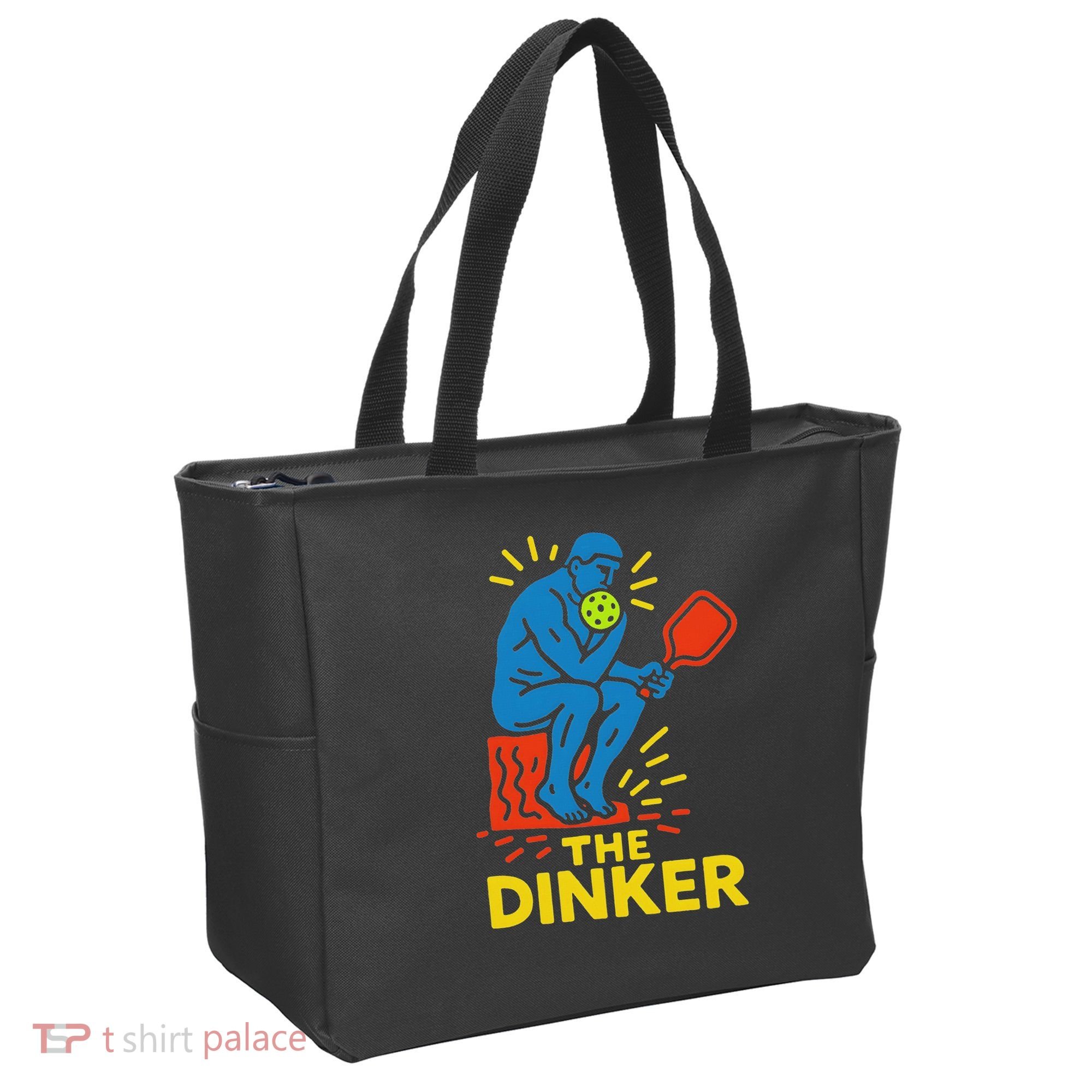 The Thinker By Auguste Rodin Contemplates Pickleball Tote Bag