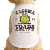 Tacoma Toads Baseball Retro Minor League Baseball Team Doggie Tank thumb 0
