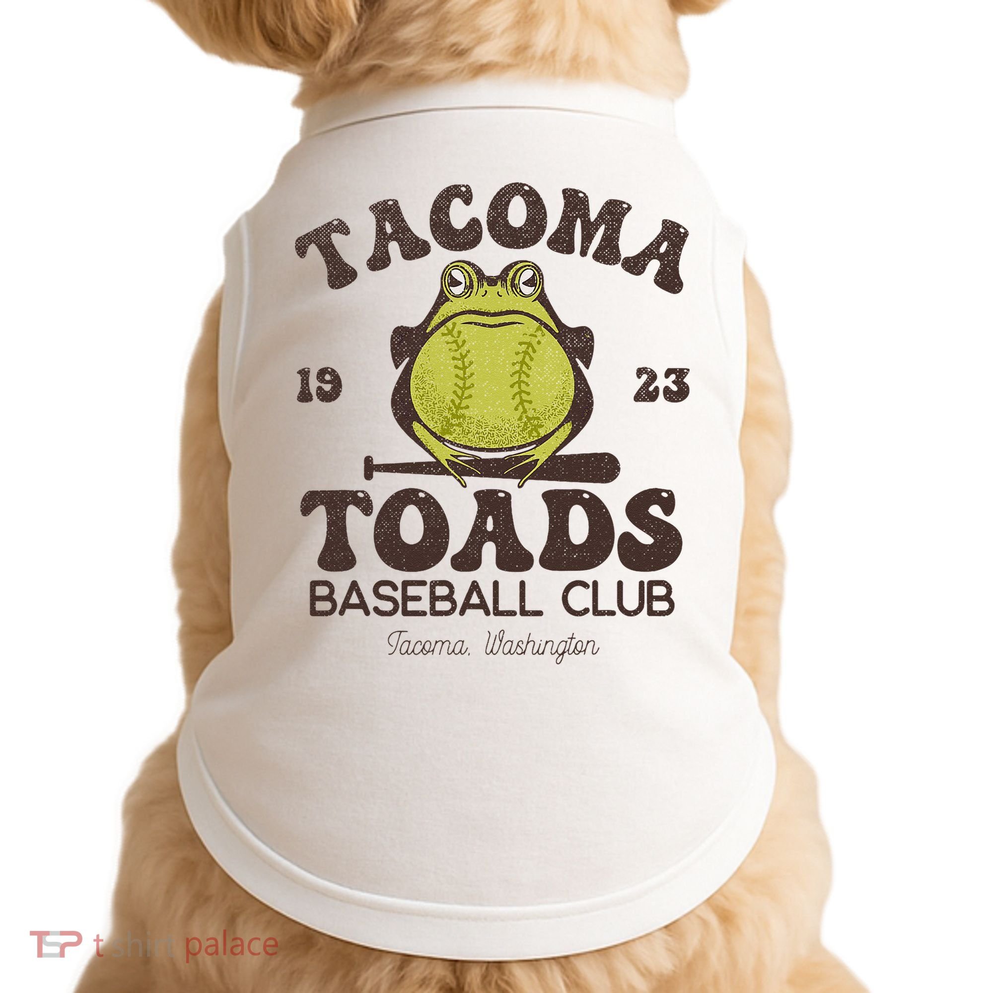 Tacoma Toads Baseball Retro Minor League Baseball Team Doggie Tank