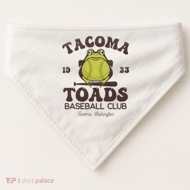 Tacoma Toads Baseball Retro Minor League Baseball Team USA-Made Doggie Bandana