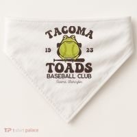Tacoma Toads Baseball Retro Minor League Baseball Team USA-Made Doggie Bandana thumb 0