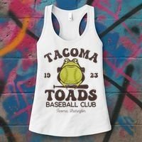 Tacoma Toads Baseball Retro Minor League Baseball Team Women's Tank Top thumb 3
