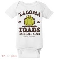 Tacoma Toads Baseball Retro Minor League Baseball Team Baby Bodysuit thumb 0
