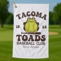 Tacoma Toads Baseball Retro Minor League Baseball Team Golf Towel thumb 1