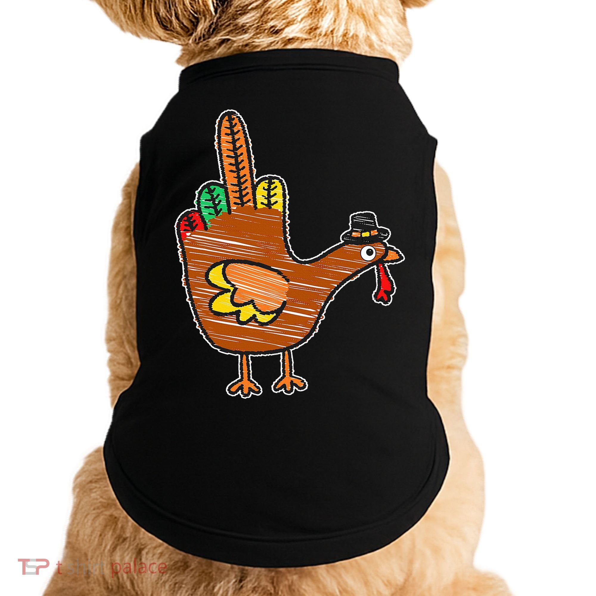 Thanksgiving Turkey Bird Middle Finger Doggie Tank