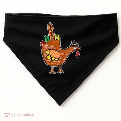 Thanksgiving Turkey Bird Middle Finger USA-Made Doggie Bandana