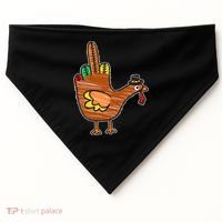 Thanksgiving Turkey Bird Middle Finger USA-Made Doggie Bandana thumb 0
