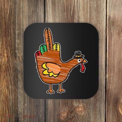 Thanksgiving Turkey Bird Middle Finger Coaster