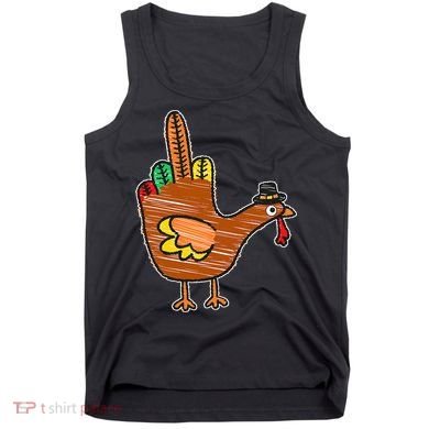 Thanksgiving Turkey Bird Middle Finger Tank Top