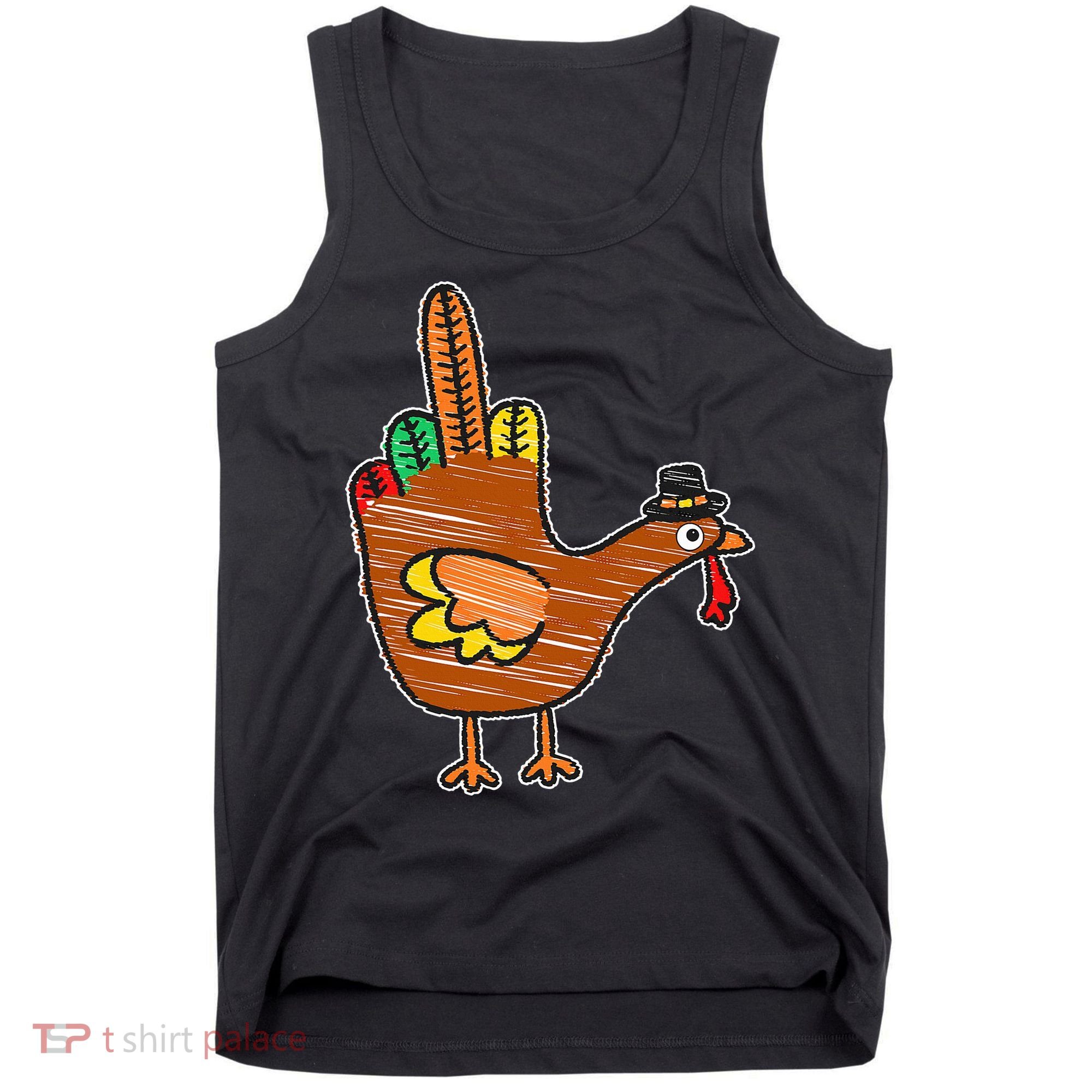 Thanksgiving Turkey Bird Middle Finger Tank Top