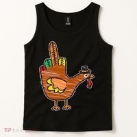 Thanksgiving Turkey Bird Middle Finger Tank Top thumb 2