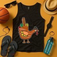 Thanksgiving Turkey Bird Middle Finger Tank Top thumb 4