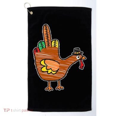Thanksgiving Turkey Bird Middle Finger Golf Towel