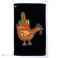Thanksgiving Turkey Bird Middle Finger Golf Towel thumb 0
