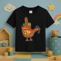 Thanksgiving Turkey Bird Middle Finger Toddler T-Shirt thumb 3