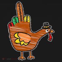 Thanksgiving Turkey Bird Middle Finger Kids Hoodie thumb 5