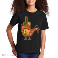 Thanksgiving Turkey Bird Middle Finger Kids T-Shirt thumb 2
