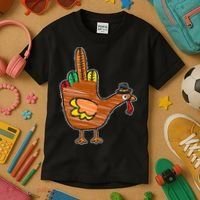 Thanksgiving Turkey Bird Middle Finger Kids T-Shirt thumb 3