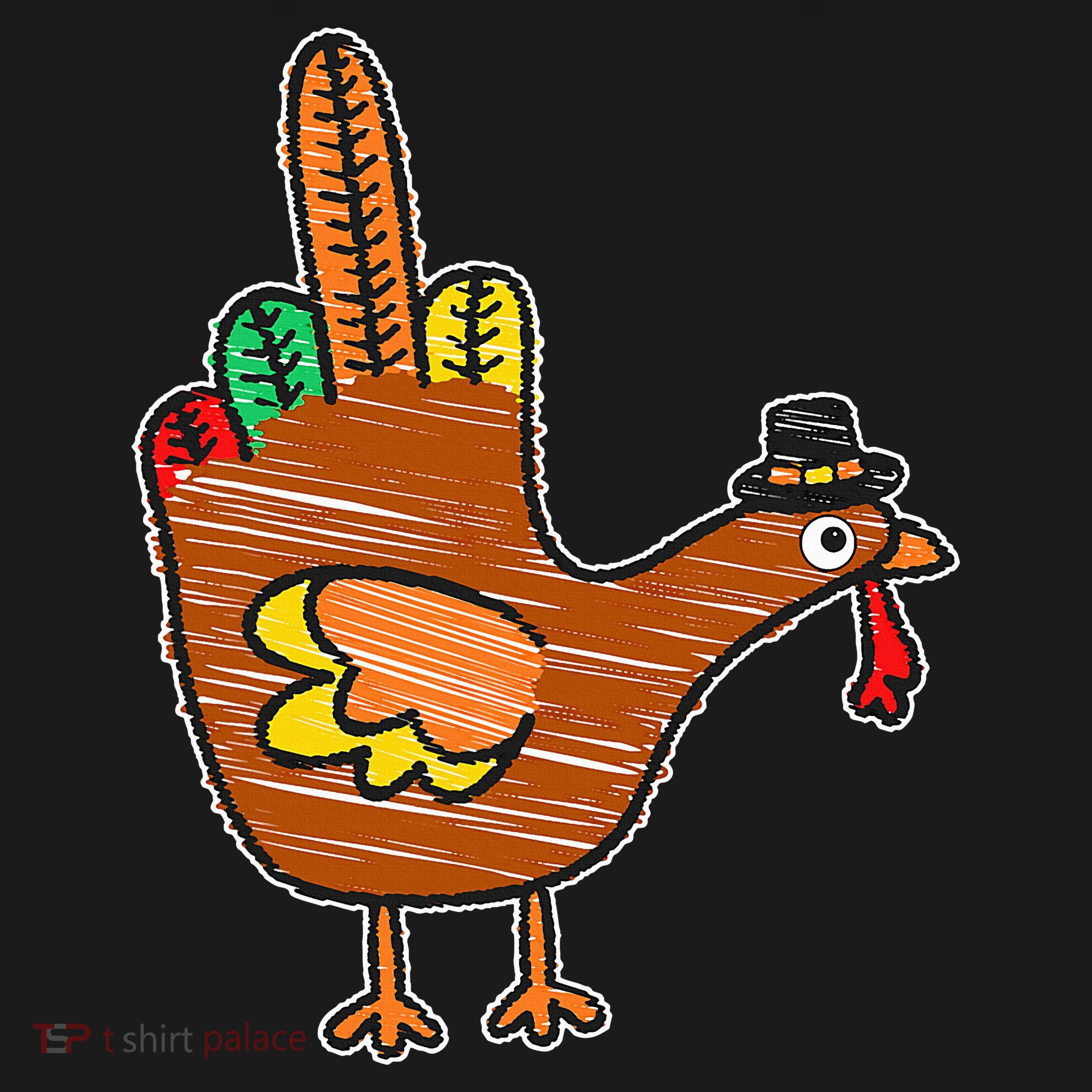 Thanksgiving Turkey Bird Middle Finger Kids T-Shirt