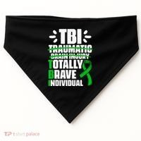 TBI Totally Brave Individual Traumatic Brain Injury Survivor USA-Made Doggie Bandana thumb 0