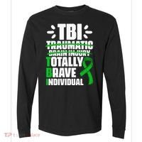 TBI Totally Brave Individual Traumatic Brain Injury Survivor Comfort Colors Heavyweight Long Sleeve T-Shirt thumb 0