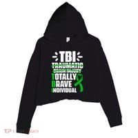 TBI Totally Brave Individual Traumatic Brain Injury Survivor Crop Fleece Hoodie thumb 0