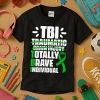 TBI Totally Brave Individual Traumatic Brain Injury Survivor Kids T-Shirt thumb 3