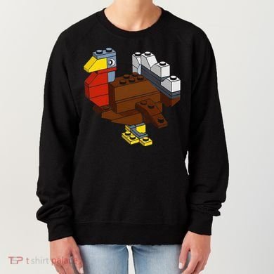 Turkey Thanksgiving Block Brick Building Master Builder Women's Sweatshirt