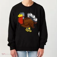 Turkey Thanksgiving Block Brick Building Master Builder Women's Sweatshirt thumb 0