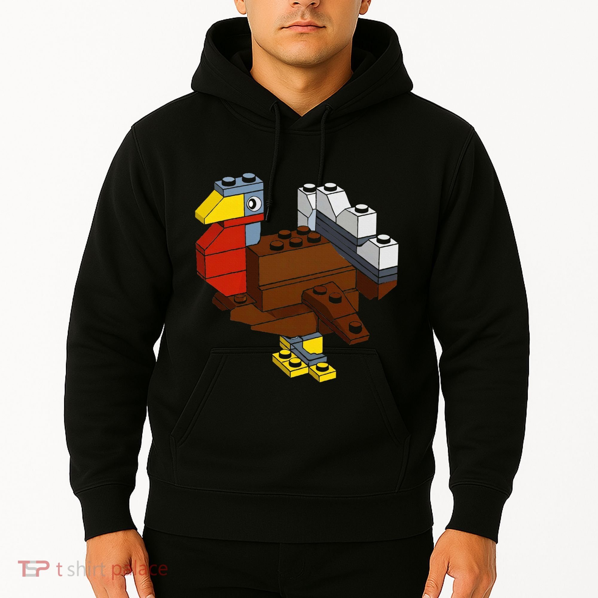 Turkey Thanksgiving Block Brick Building Master Builder Hoodie