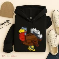 Turkey Thanksgiving Block Brick Building Master Builder Hoodie thumb 4