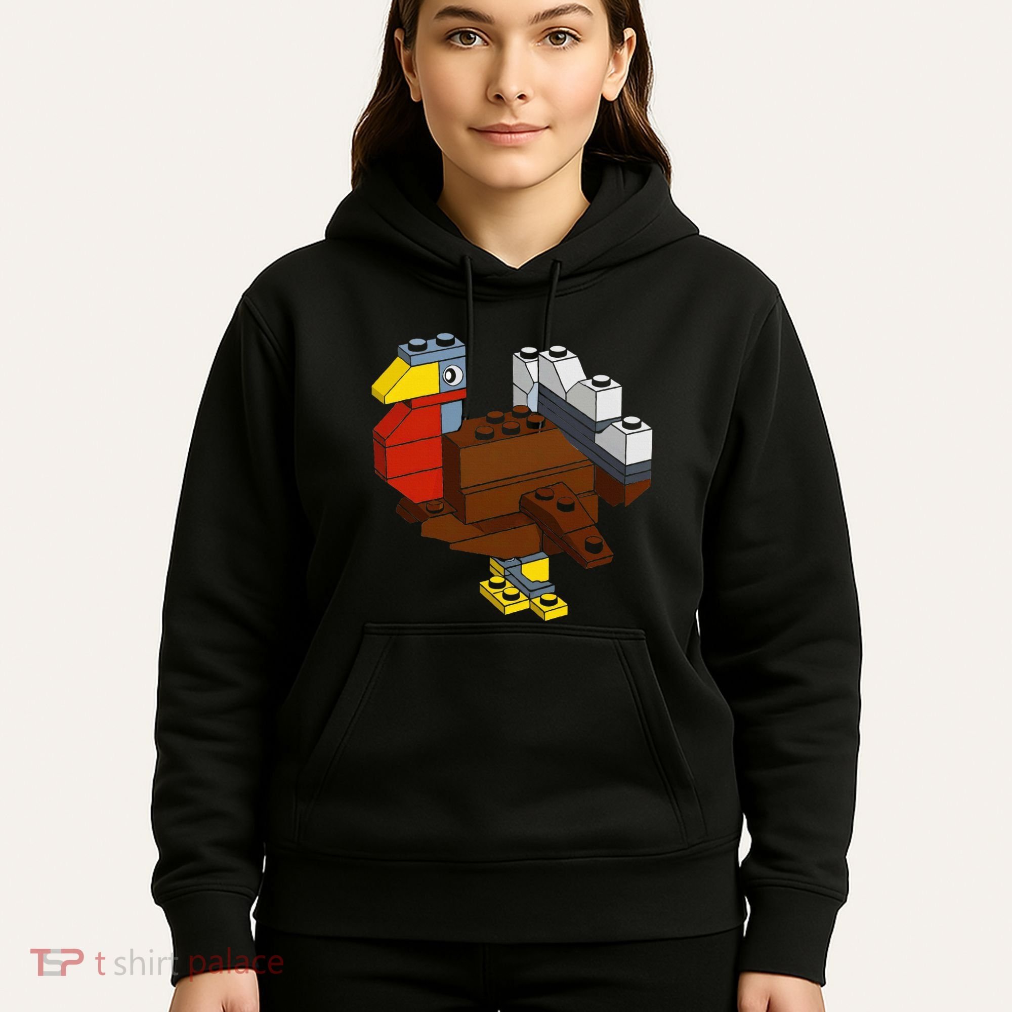 Turkey Thanksgiving Block Brick Building Master Builder Hoodie