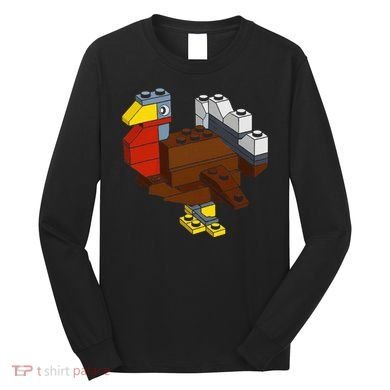 Turkey Thanksgiving Block Brick Building Master Builder Long Sleeve Shirt