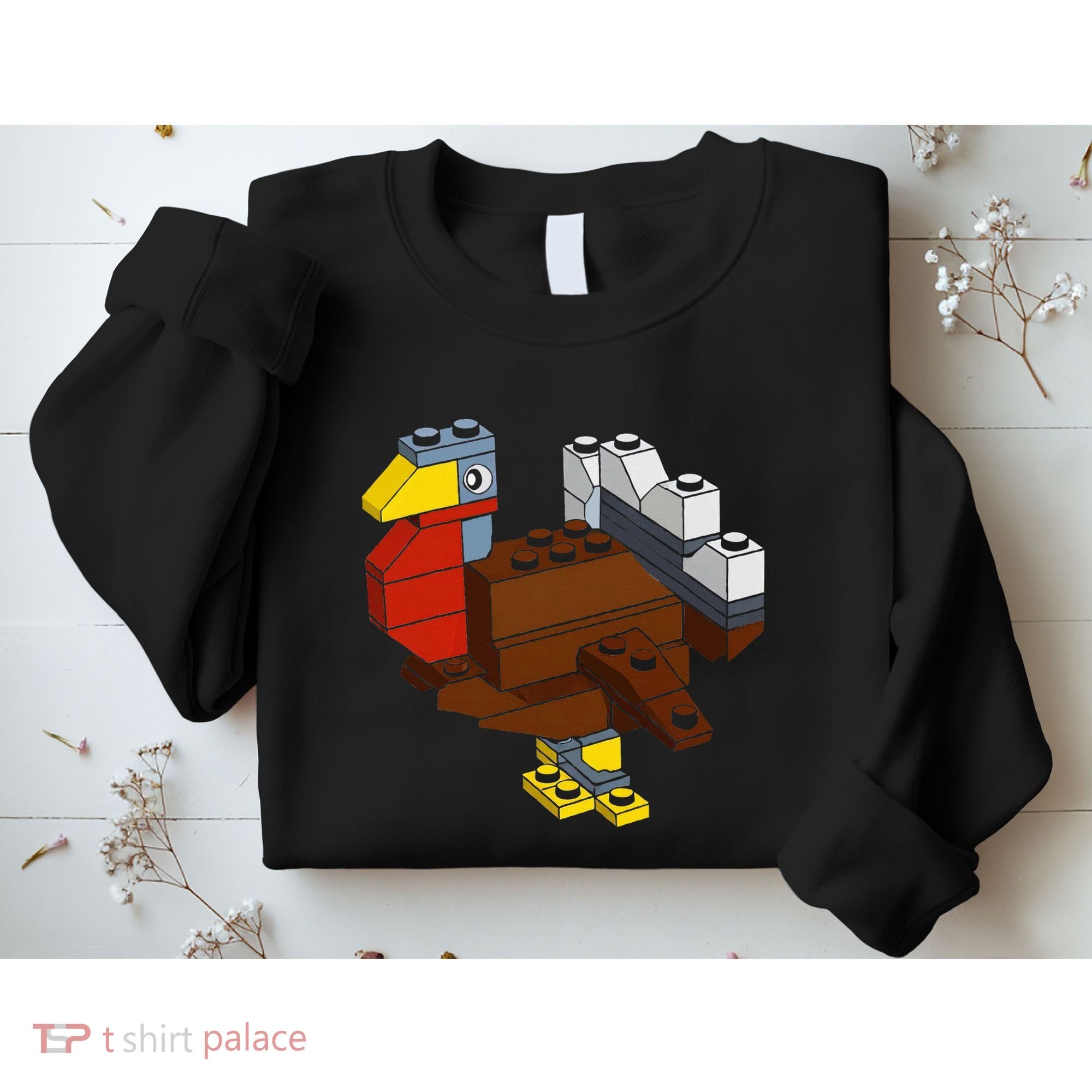 Turkey Thanksgiving Block Brick Building Master Builder Sweatshirt