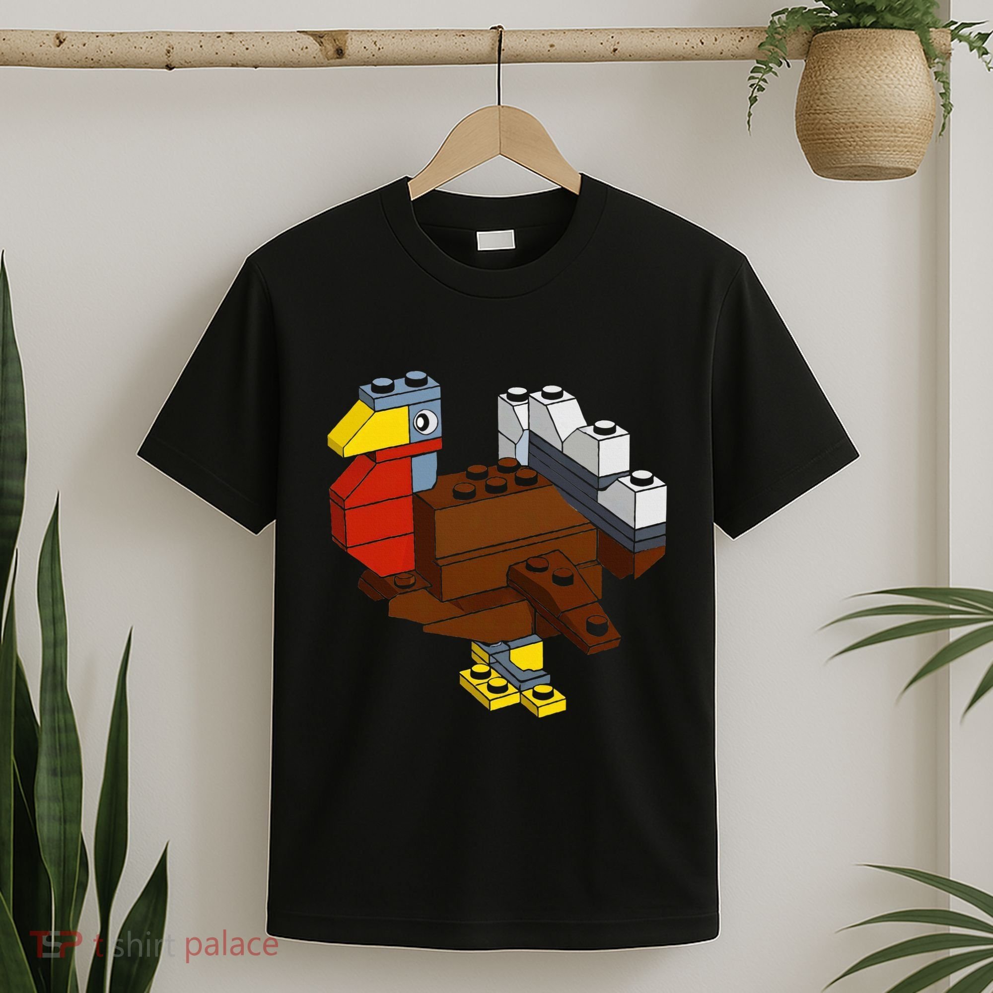 Turkey Thanksgiving Block Brick Building Master Builder T-Shirt