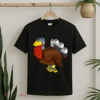 Turkey Thanksgiving Block Brick Building Master Builder T-Shirt thumb 2