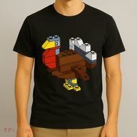 Turkey Thanksgiving Block Brick Building Master Builder T-Shirt thumb 3