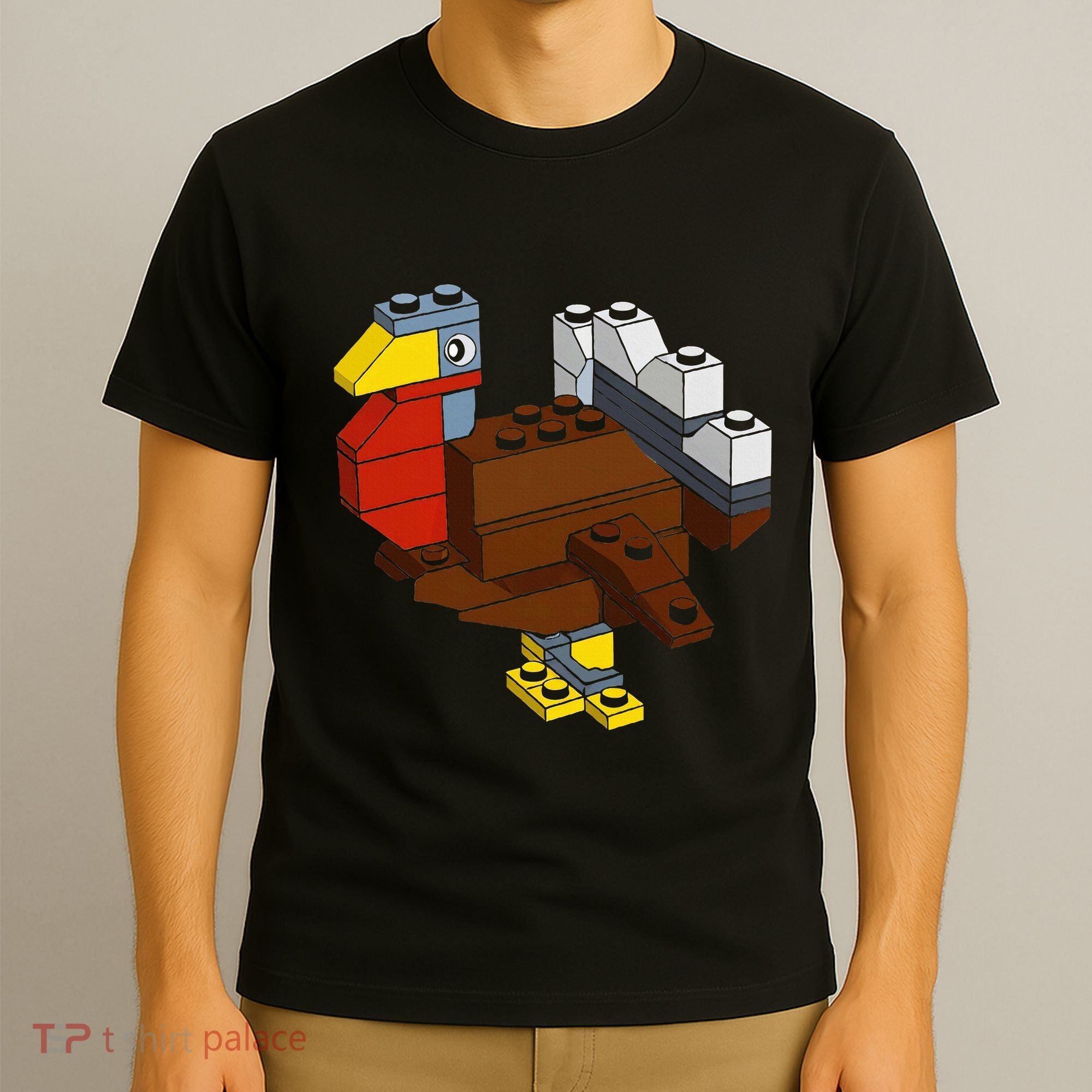 Turkey Thanksgiving Block Brick Building Master Builder T-Shirt