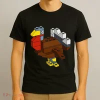 Turkey Thanksgiving Block Brick Building Master Builder T-Shirt thumb 3