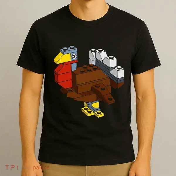 Turkey Thanksgiving Block Brick Building Master Builder T-Shirt
