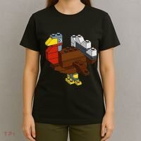 Turkey Thanksgiving Block Brick Building Master Builder T-Shirt thumb 4
